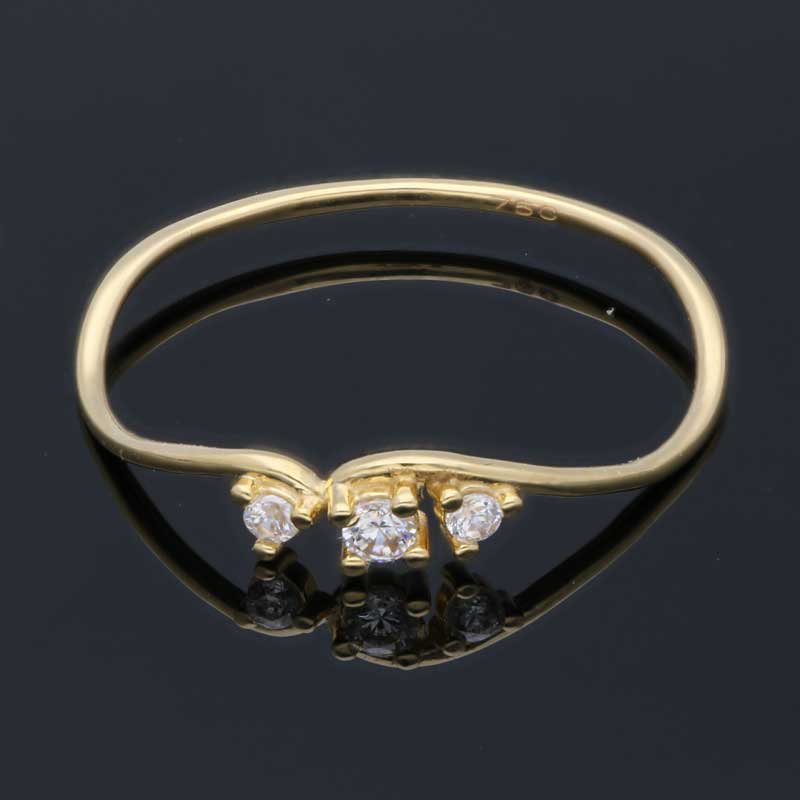 Gold Solitaire Ring 18KT - FKJRN18KU2089 - Image 7