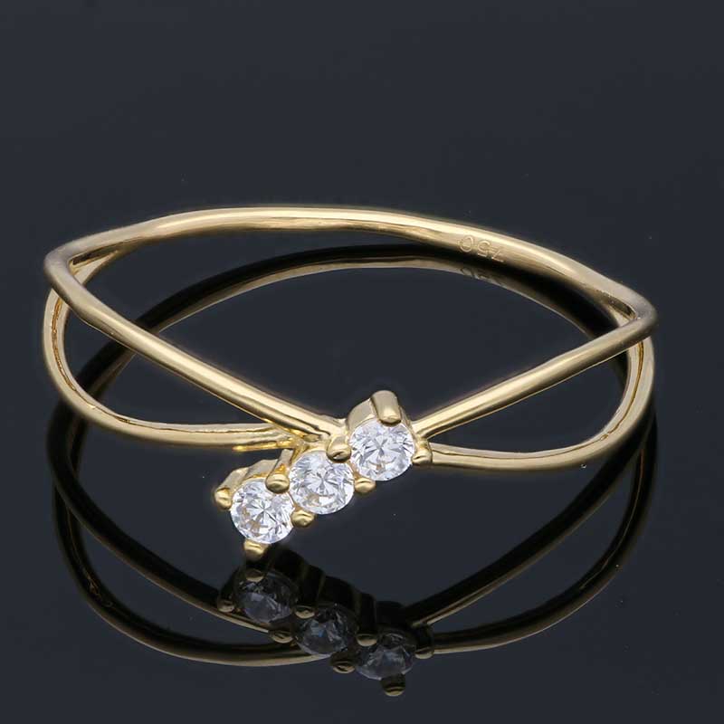 Gold Solitaire Ring 18KT - FKJRN18KU2093 - Image 7