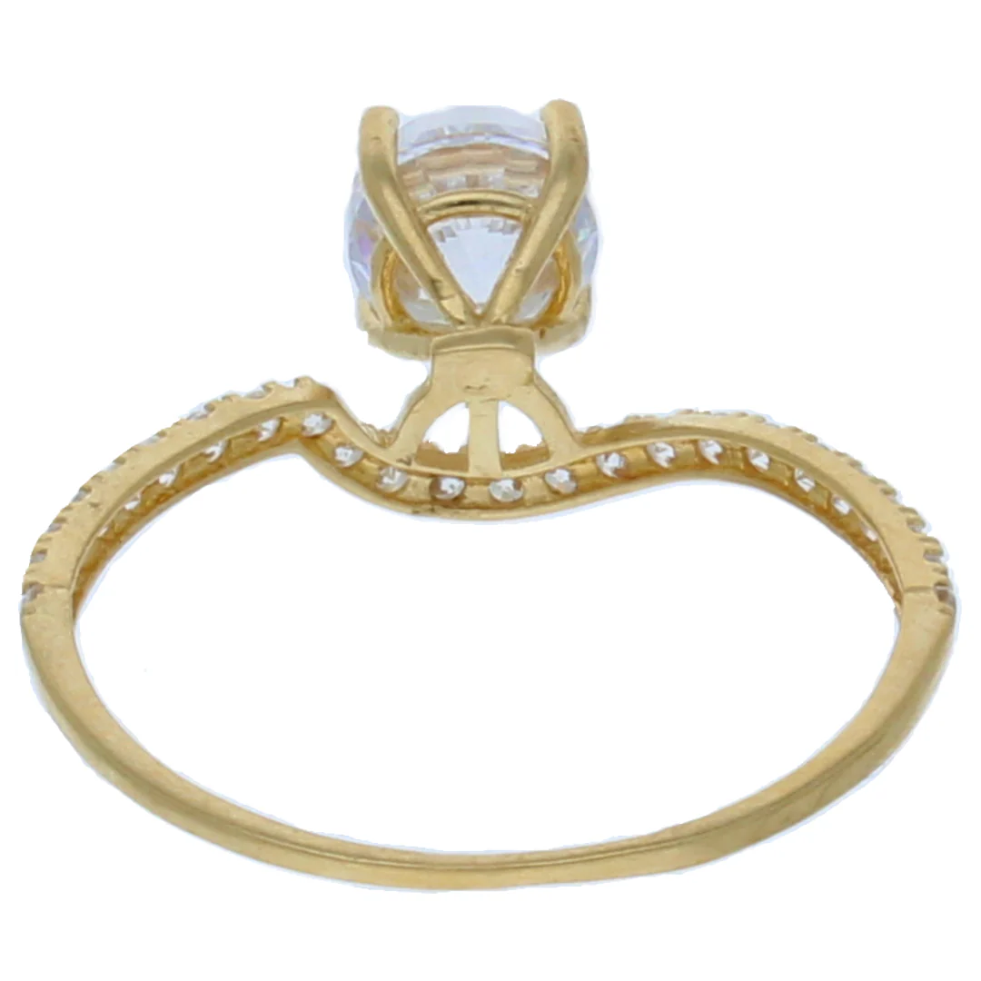 Gold Solitaire Ring 18KT - FKJRN18KU6373 - Image 2
