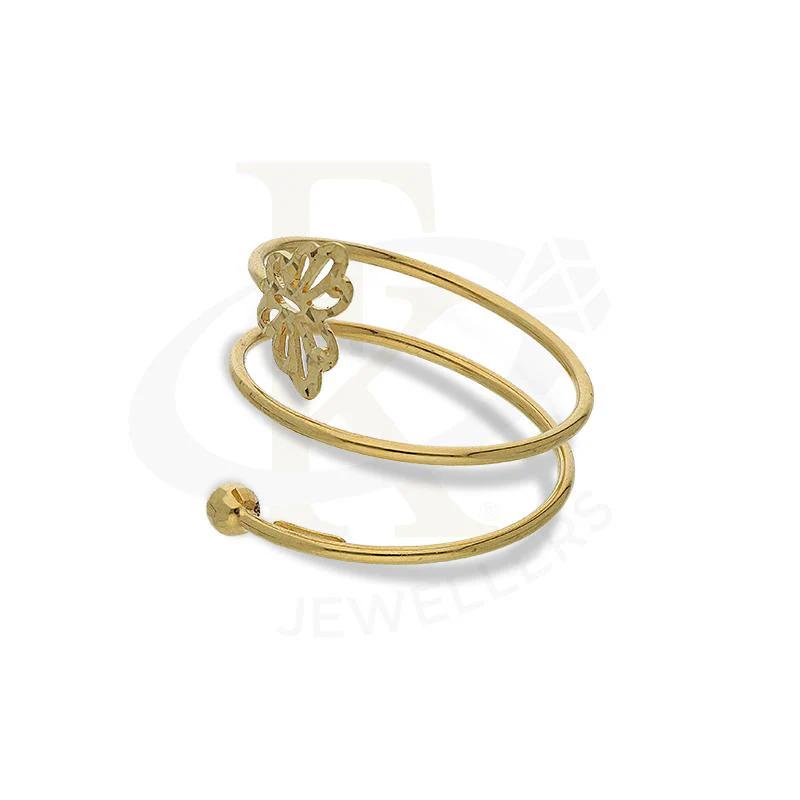 Gold Spiral Ring with Butterfly in 18KT - FKJRN18K2660 - Image 5