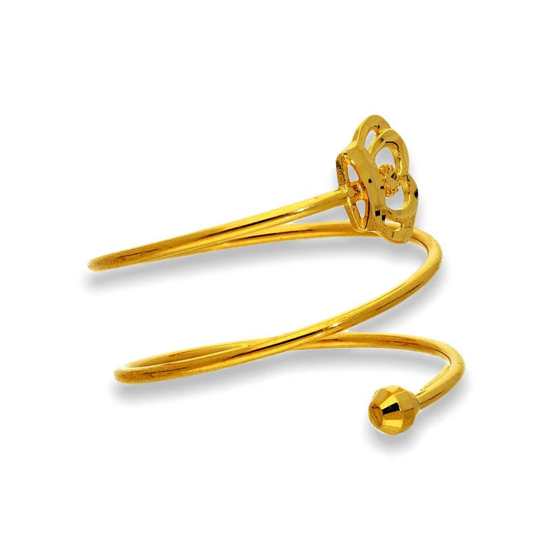 Gold Spiral Ring with Crown in 18KT - FKJRN18K2176 - Image 2