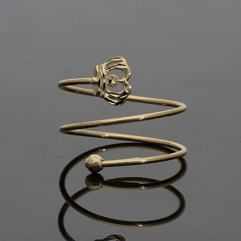 Gold Spiral Ring with Crown in 18KT - FKJRN18K2176 - Image 3