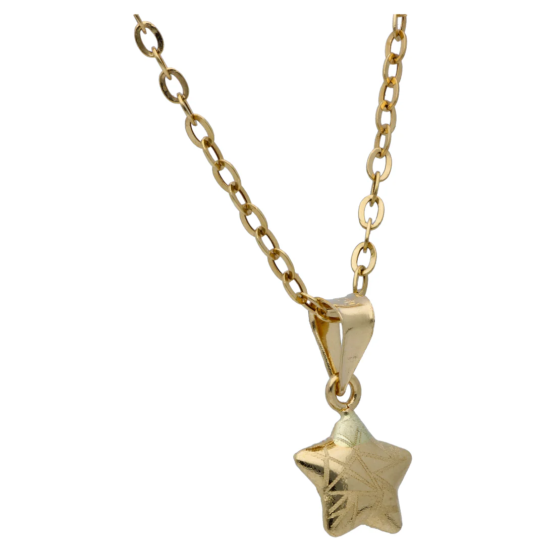Gold Star Shaped Pendant Set 18KT - FKJNKLST18KU6519 - Image 3