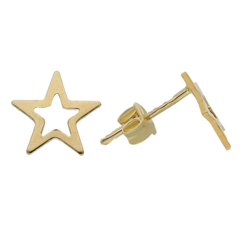 Gold Star Shaped Pendant Set (Necklace and Earrings) 18KT - FKJNKLST18K2093 - Image 4