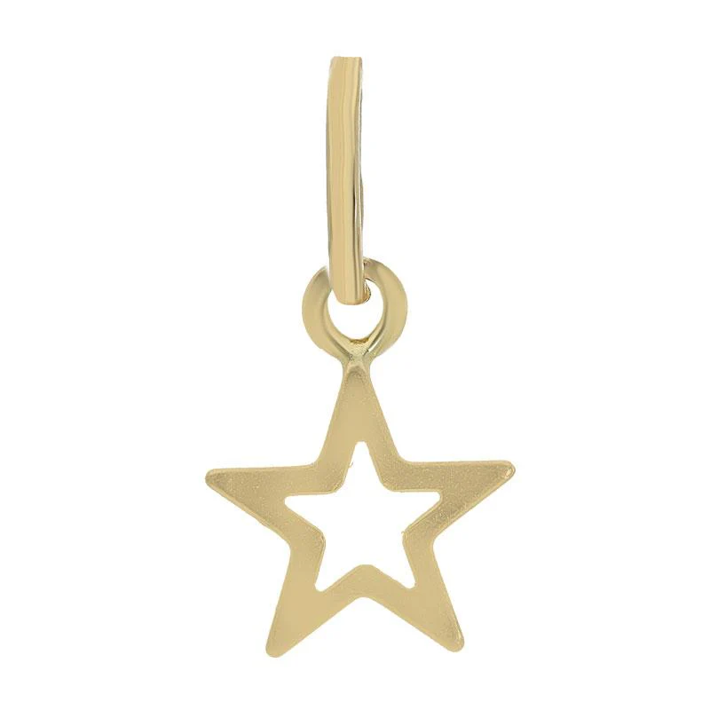 Gold Star Shaped Pendant Set (Necklace and Earrings) 18KT - FKJNKLST18K2093 - Image 5