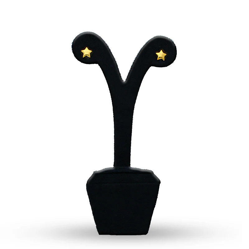 Gold Star Shaped Stud Earrings 21KT - FKJERN21KU6018 - Image 4