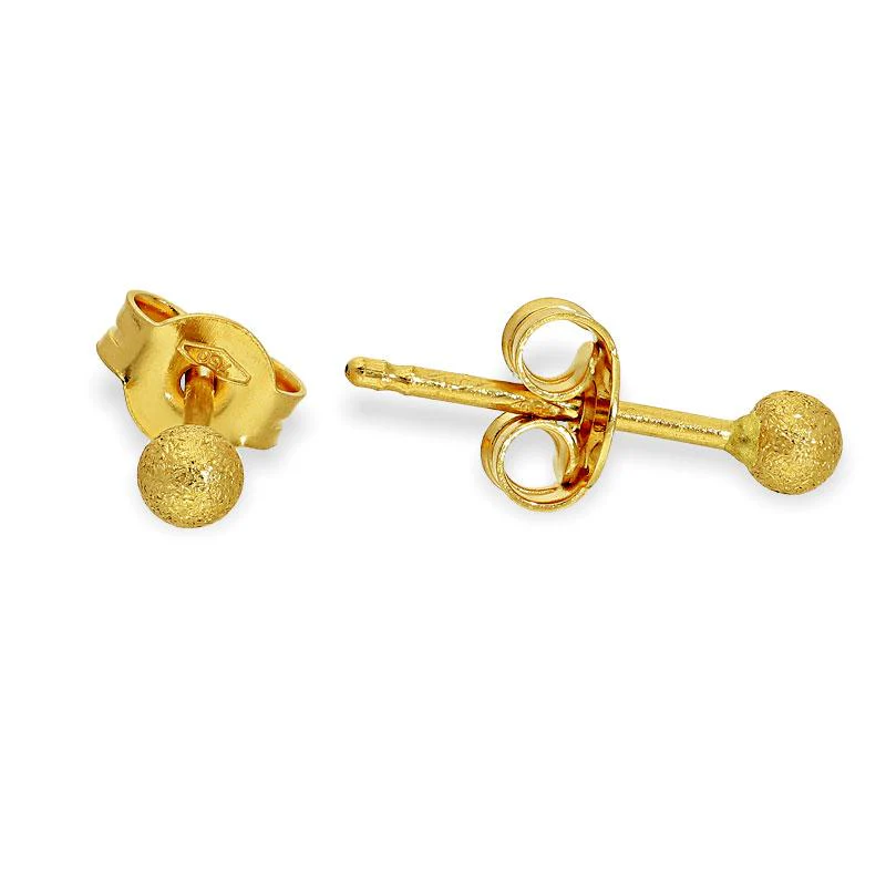 Gold Stud Ball Earrings 18KT - FKJERN18K1810 - Image 2