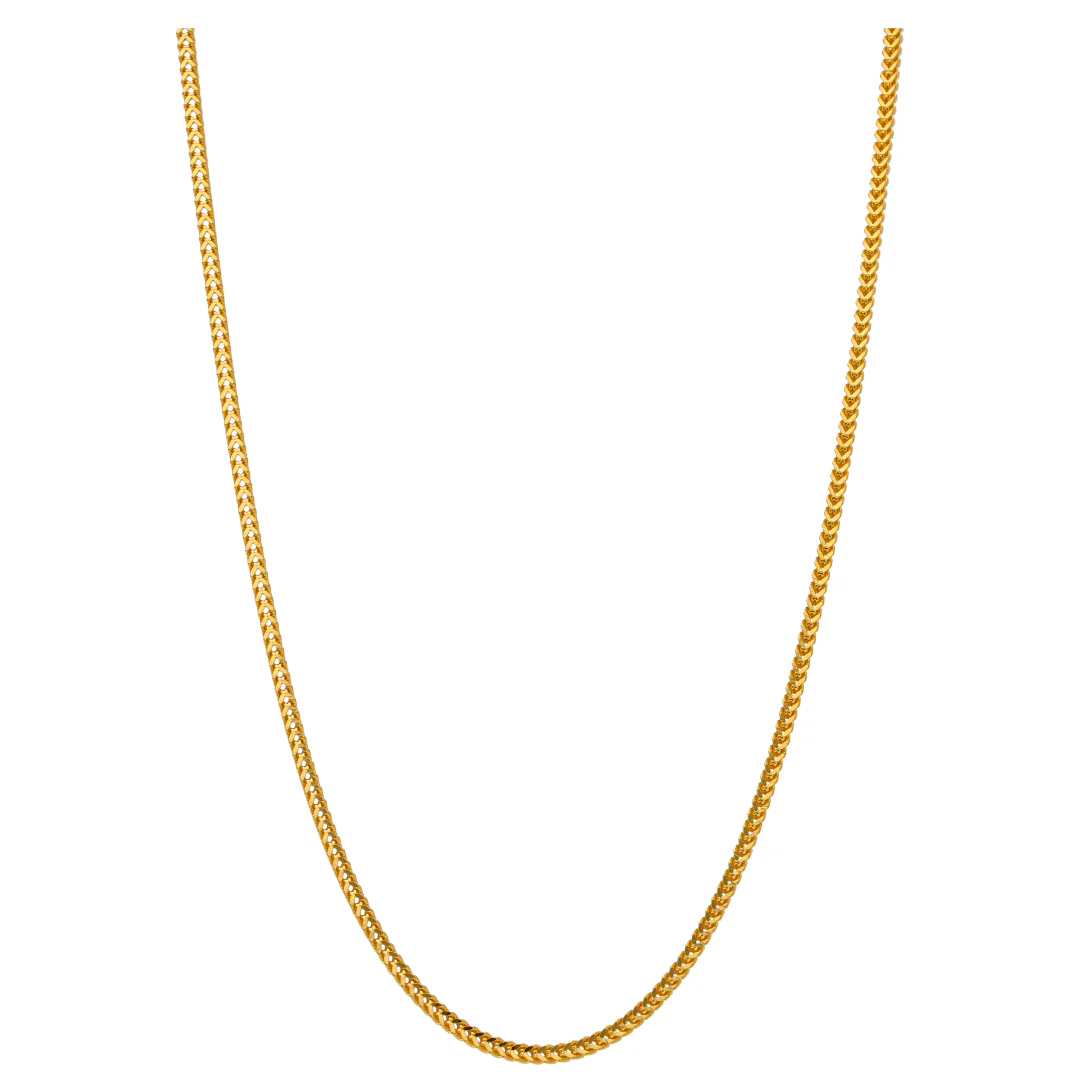 Gold Thick Wheat Chain 22KT - FKJCN22KU6644 - Image 2