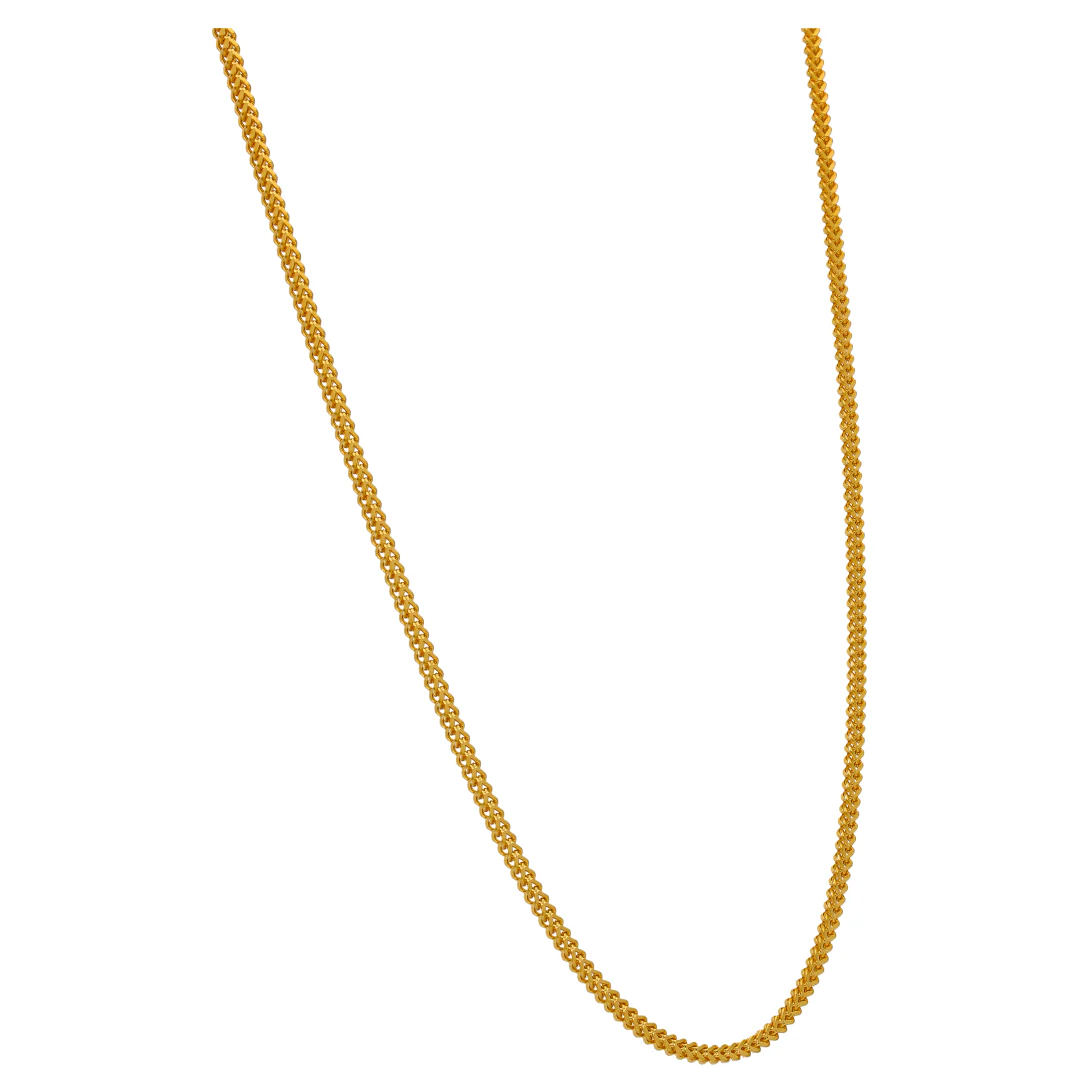 Gold Thick Wheat Chain 22KT - FKJCN22KU6644 - Image 3