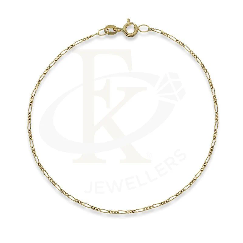 Gold Thin Figaro Chain Bracelet 18KT - FKJBRL18K2418