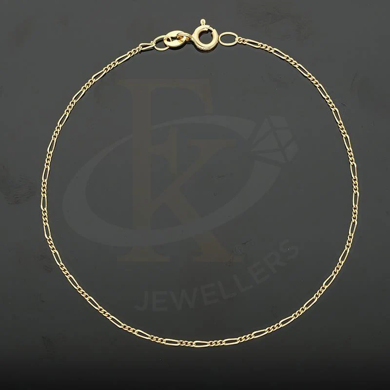 Gold Thin Figaro Chain Bracelet 18KT - FKJBRL18K2418 - Image 3