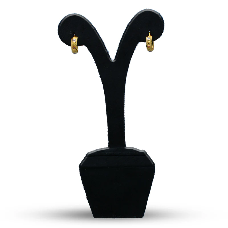 Gold Tri Tone Clip on Hoop Earrings 21KT - FKJERN21KU3162 - Image 4