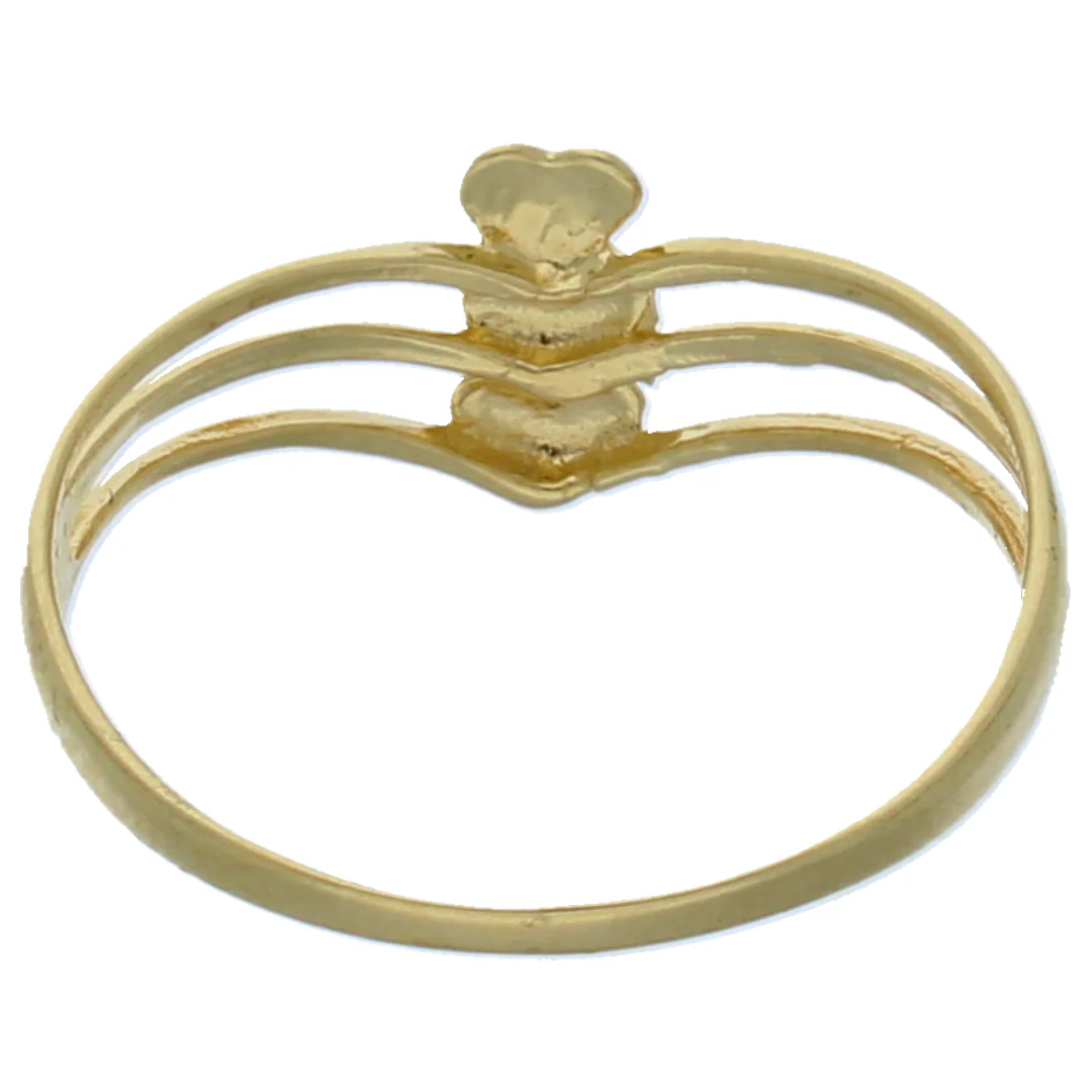 Gold Triple Heart Shaped Ring 18KT - FKJRN18KU6369 - Image 2