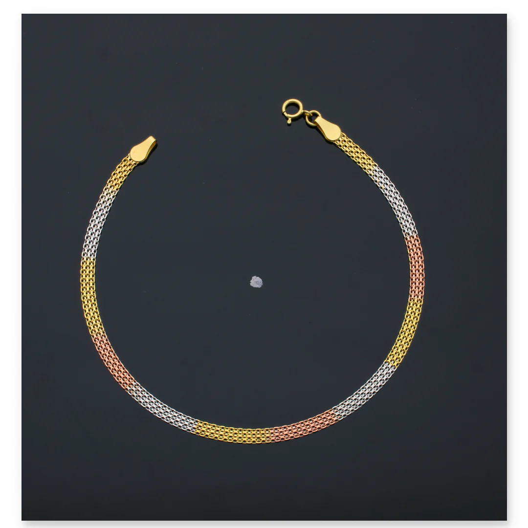 Gold Triple Tone Bracelet 18KT - FKJBRL18KU6129 - Image 3