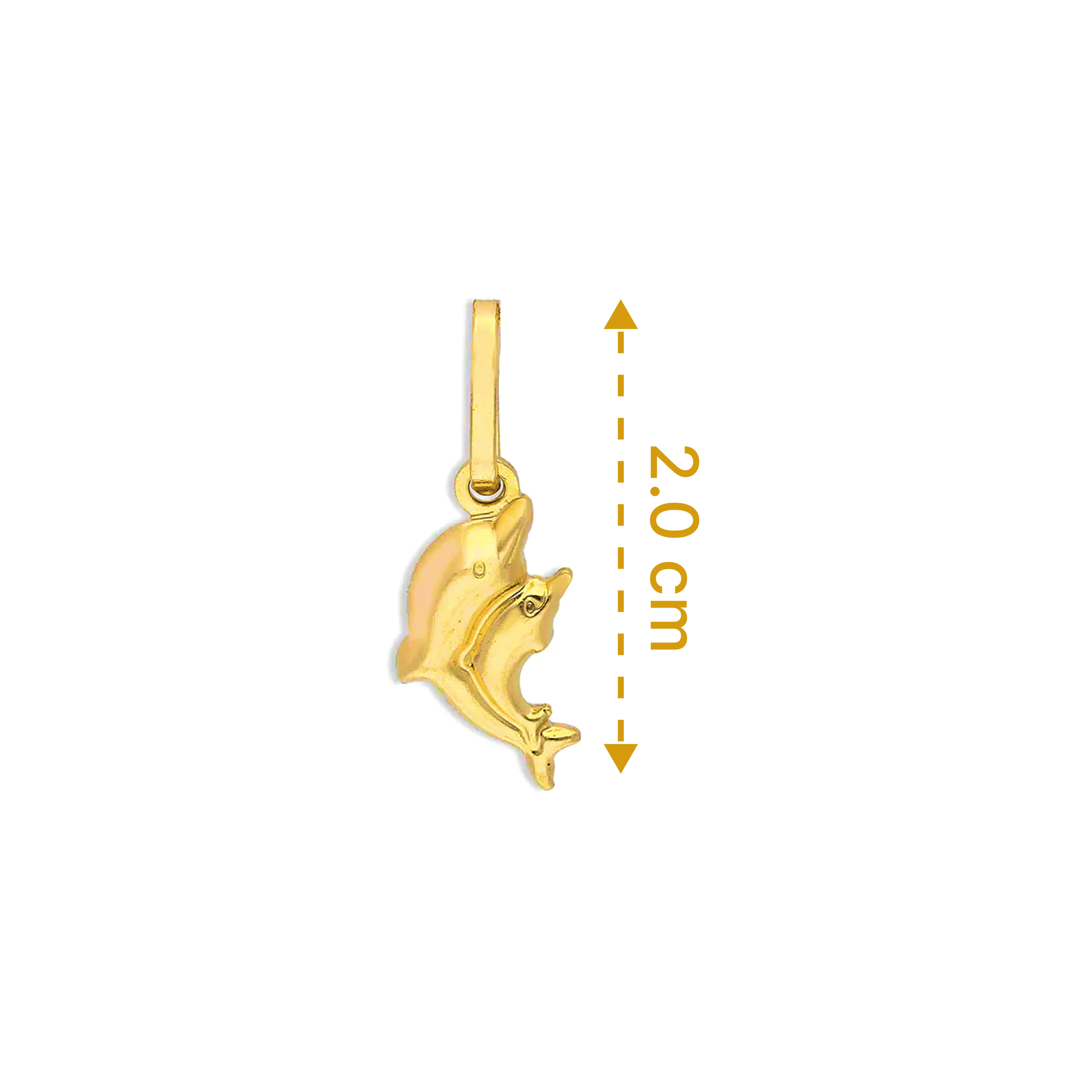 Gold Twin Dolphin Pendant 18KT - FKJPND18KU1126 - Image 2