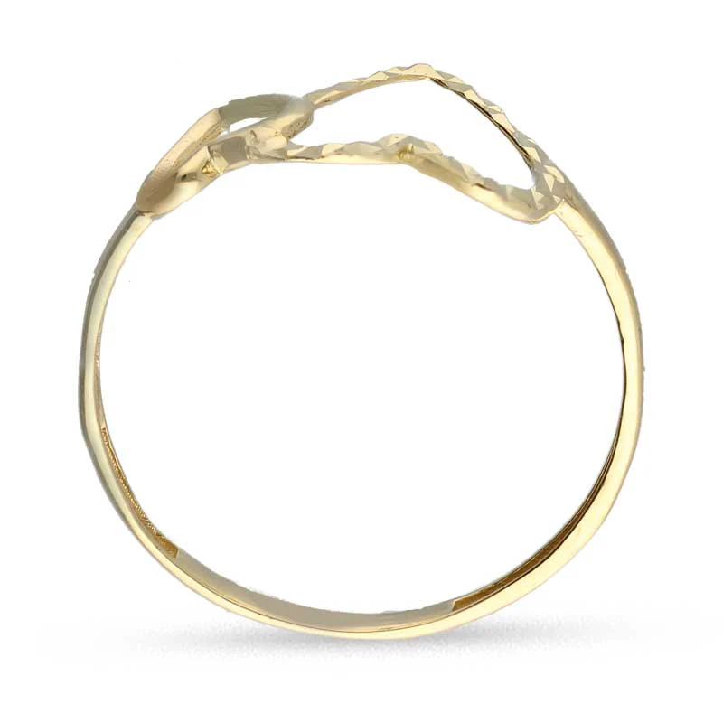 Gold Twin Heart Shaped Ring 18KT - FKJRN18KU2027 - Image 4
