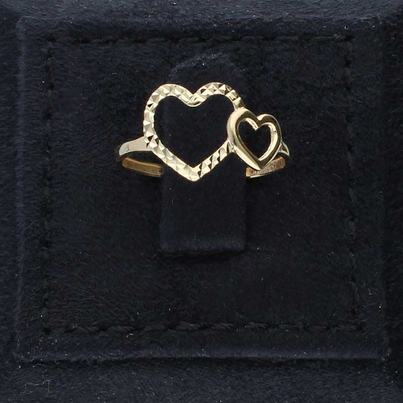 Gold Twin Heart Shaped Ring 18KT - FKJRN18KU2027 - Image 8