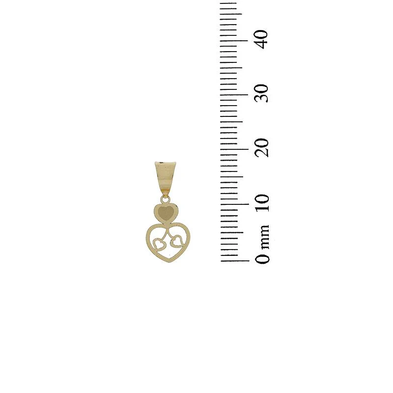 Gold Twin Hearts Pendant 18KT - FKJPND18K2332 - Image 2