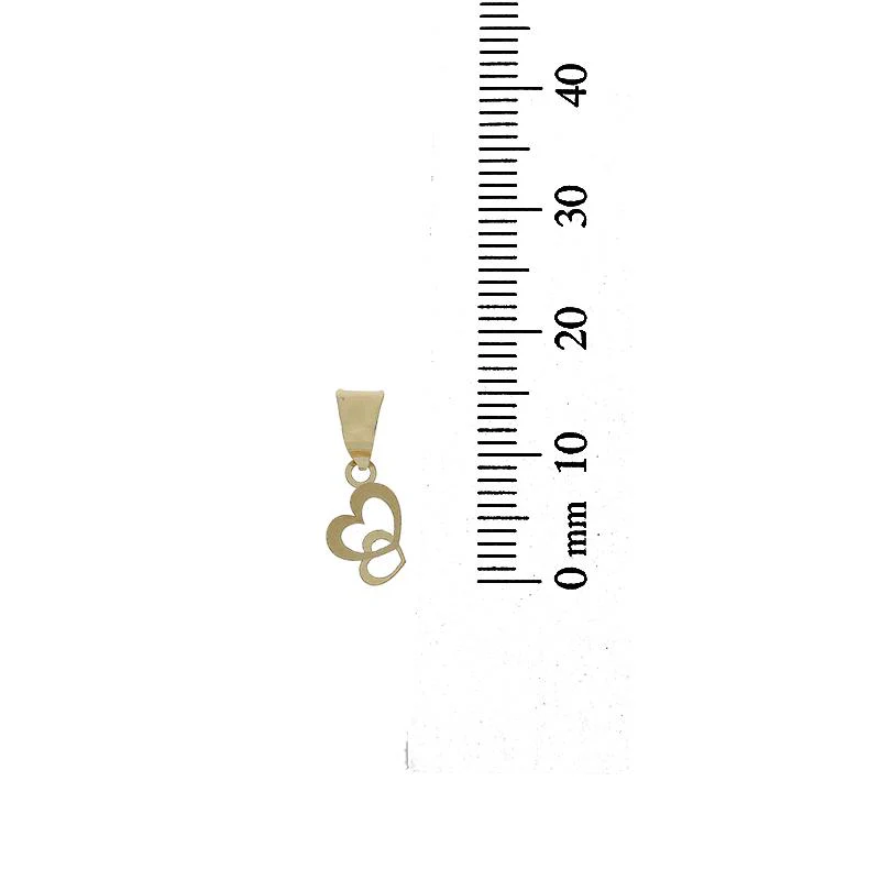 Gold Twin Hearts Pendant 18KT - FKJPND18K2335 - Image 2