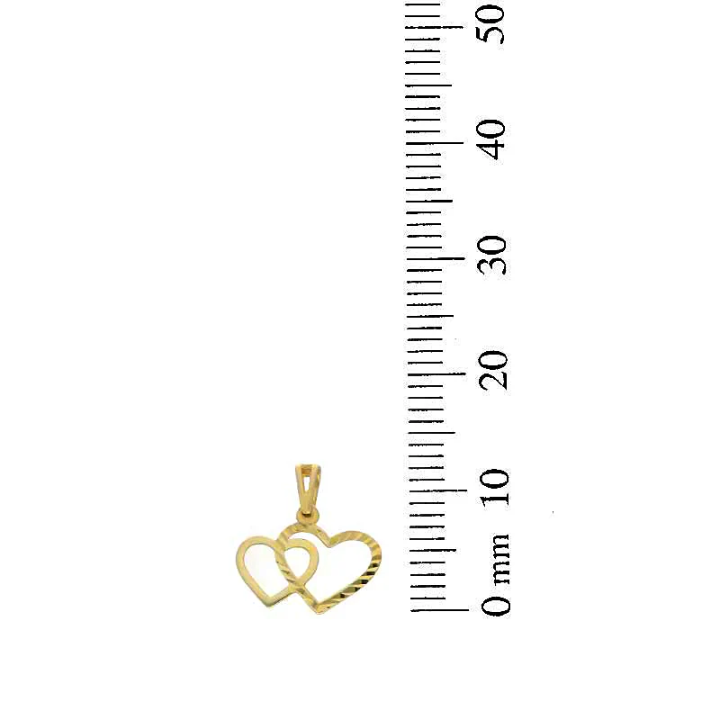 Gold Twin Hearts Pendant 18KT - FKJPND18KU1039 - Image 2