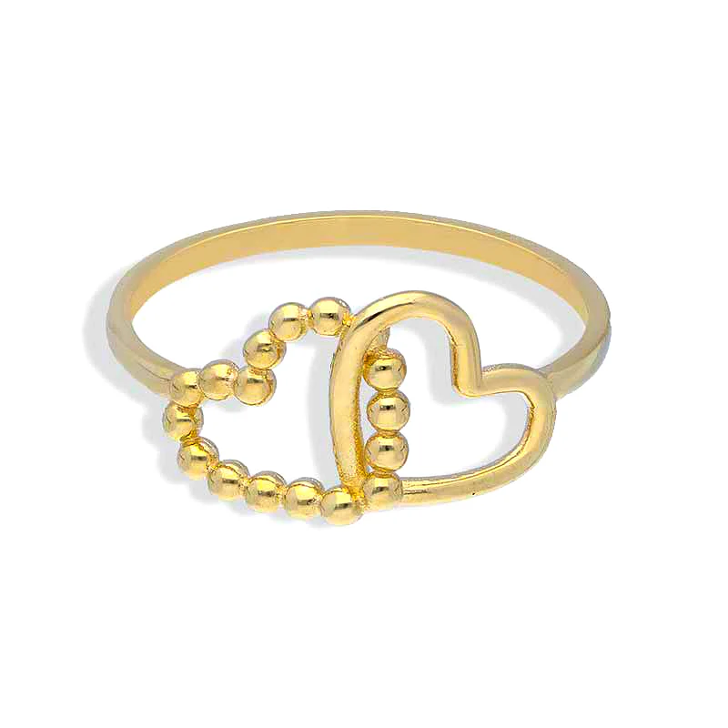 Gold Twin Hearts Ring 18KT - FKJRN18KU2101 - Image 2