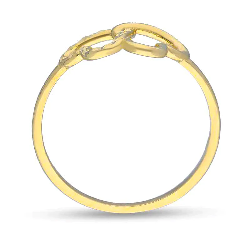 Gold Twin Hearts Ring 18KT - FKJRN18KU2103 - Image 4