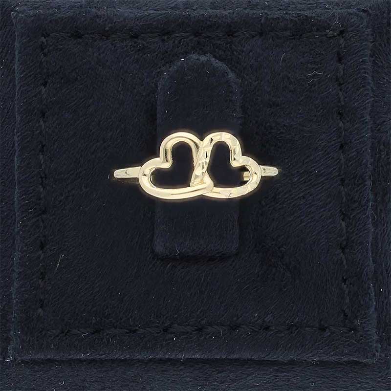 Gold Twin Hearts Ring 18KT - FKJRN18KU2103 - Image 8