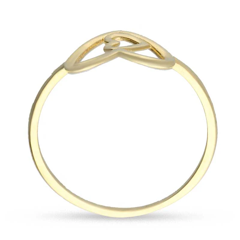 Gold Twin Hearts Shaped Ring 18KT - FKJRN18KU2019 - Image 4