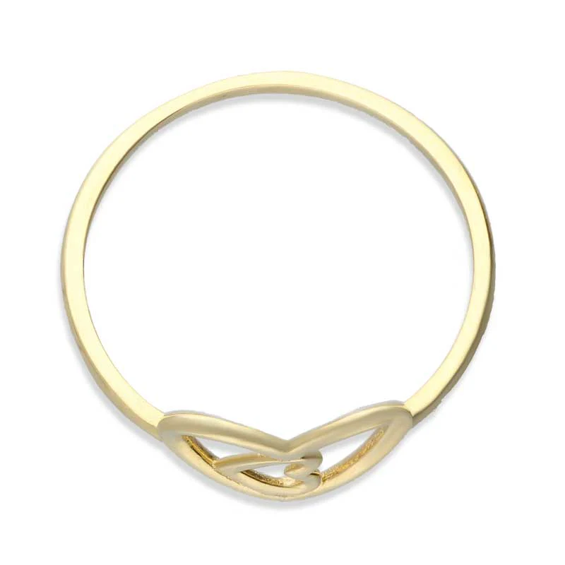 Gold Twin Hearts Shaped Ring 18KT - FKJRN18KU2019 - Image 6