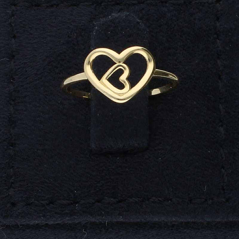 Gold Twin Hearts Shaped Ring 18KT - FKJRN18KU2019 - Image 8
