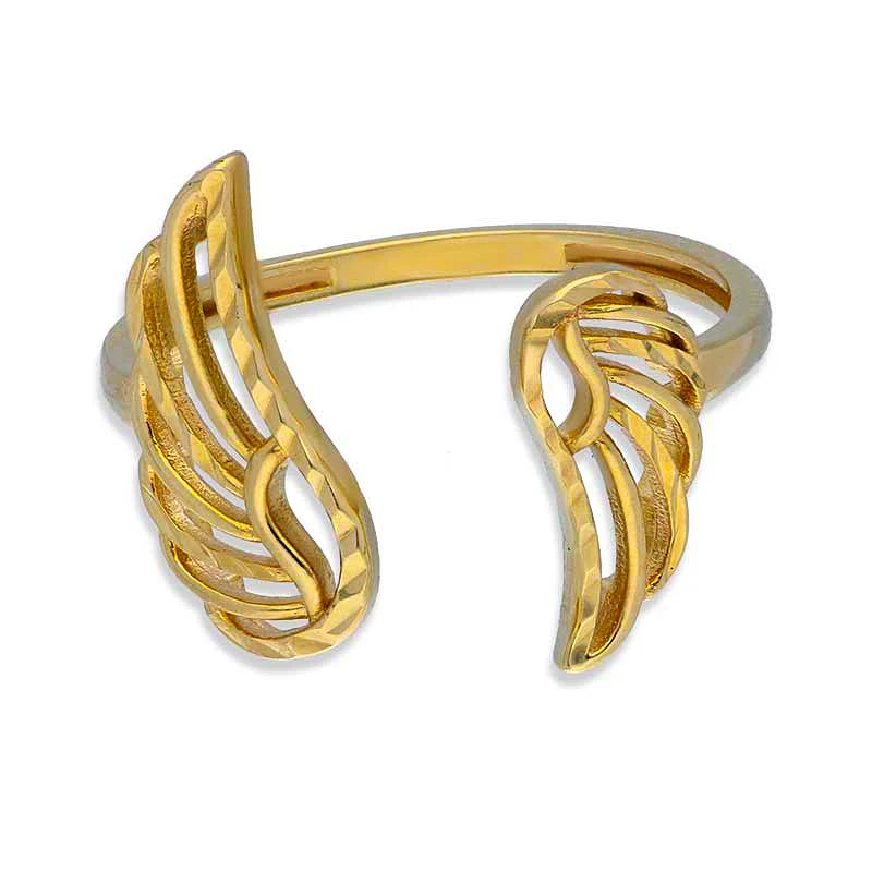Gold Wings Shaped Ring 18KT - FKJRN18KU2100 - Image 2