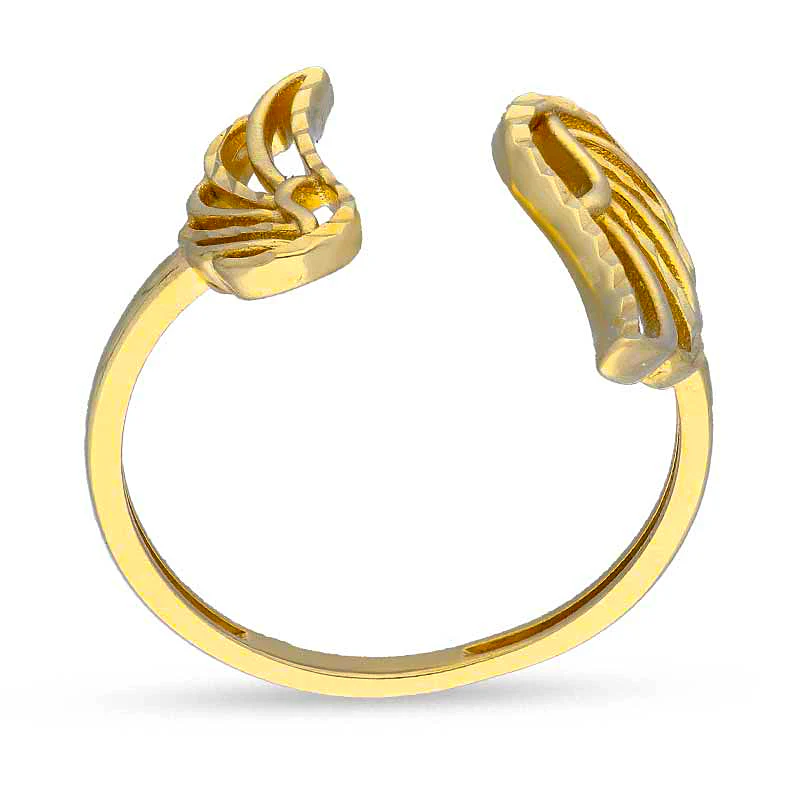 Gold Wings Shaped Ring 18KT - FKJRN18KU2100 - Image 4