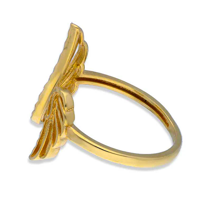Gold Wings Shaped Ring 18KT - FKJRN18KU2100 - Image 6