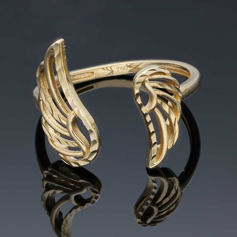 Gold Wings Shaped Ring 18KT - FKJRN18KU2100 - Image 7