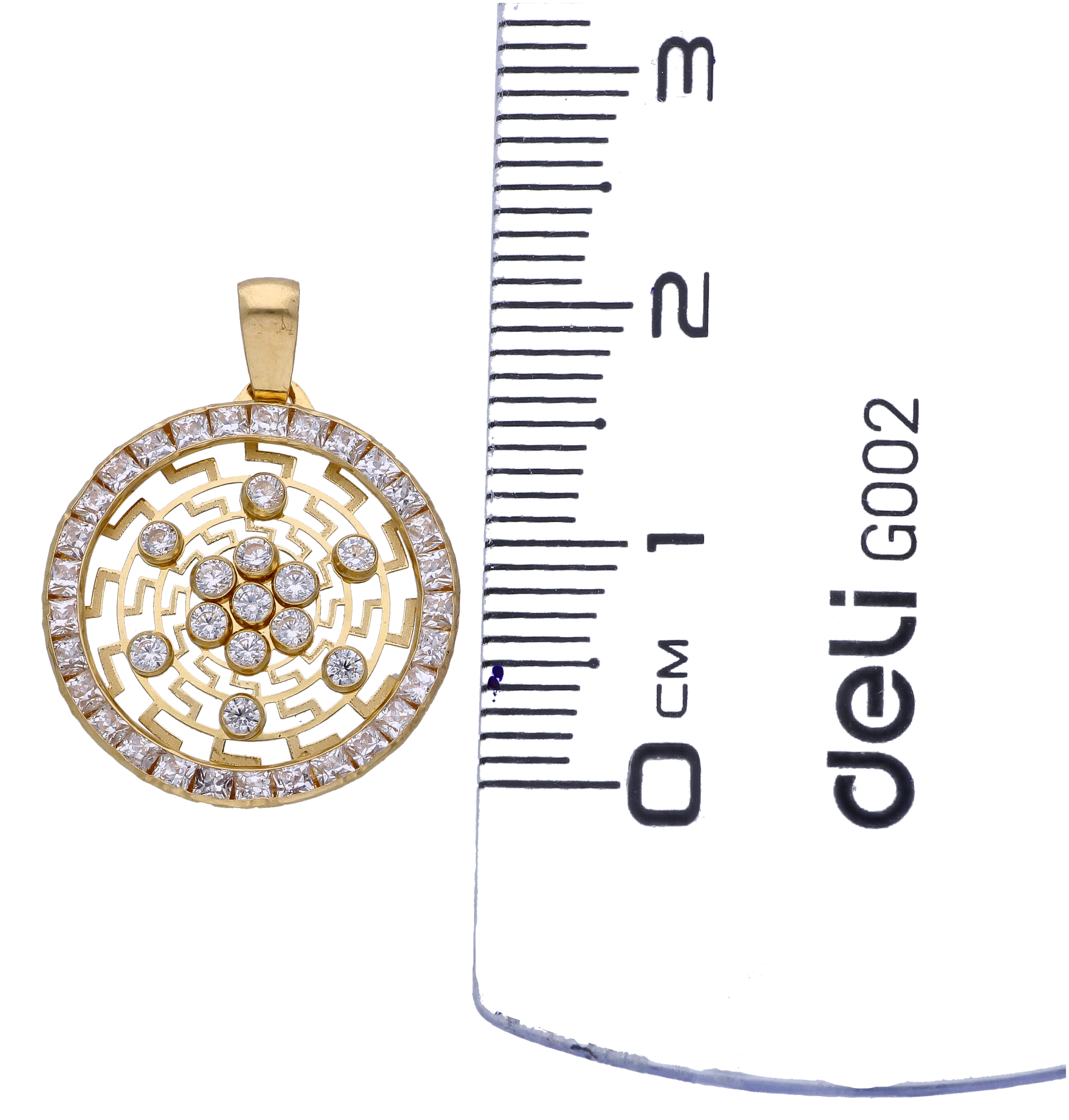 Gold Zircon Pendant 18KT - FKJPND18KU6283