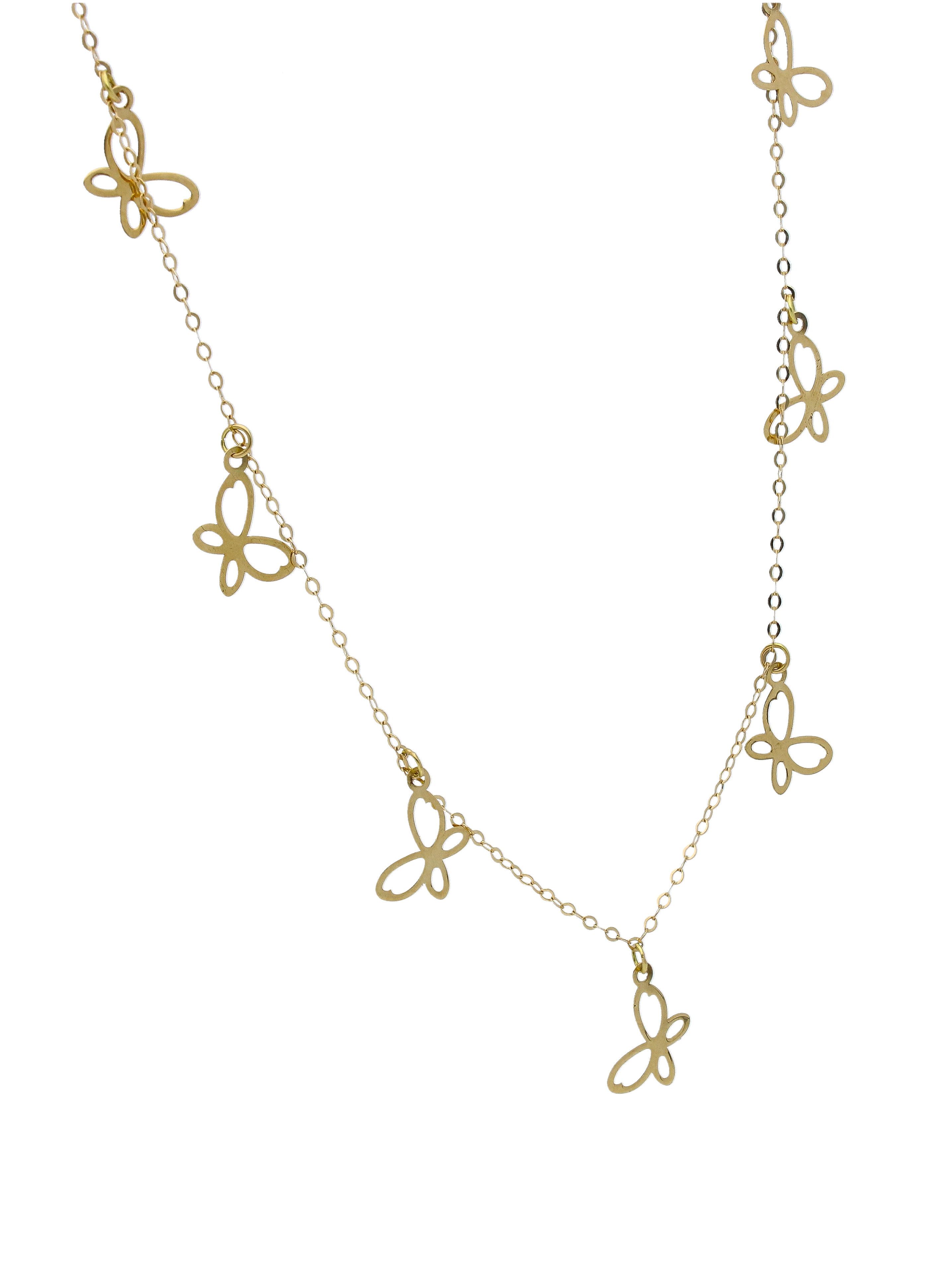 Gold Necklace (Hallow Butterfly Choker) 18KT - FKJNKL18KU6286 - Image 2