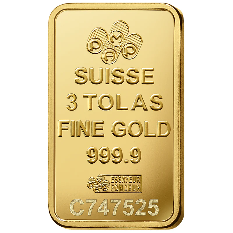 Pamp Suisse Queen Fortuna 3 Tola Gold Bar 24KT - FKJGBR24K2181