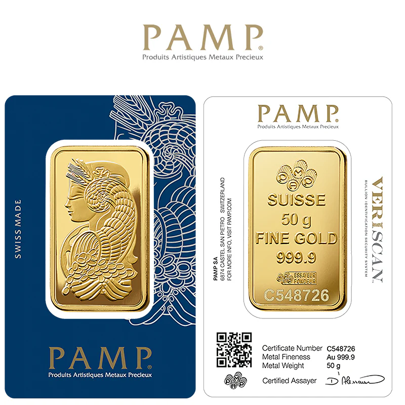 Pamp Suisse Queen Fortuna 50 Grams Gold Bar 24KT - FKJGBR24K2186