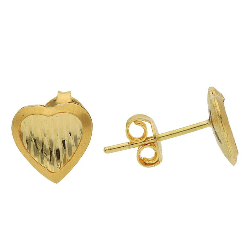 Gold Heart Pendant Set (Necklace and Earrings) 18KT - FKJNKLST1713 - Image 4