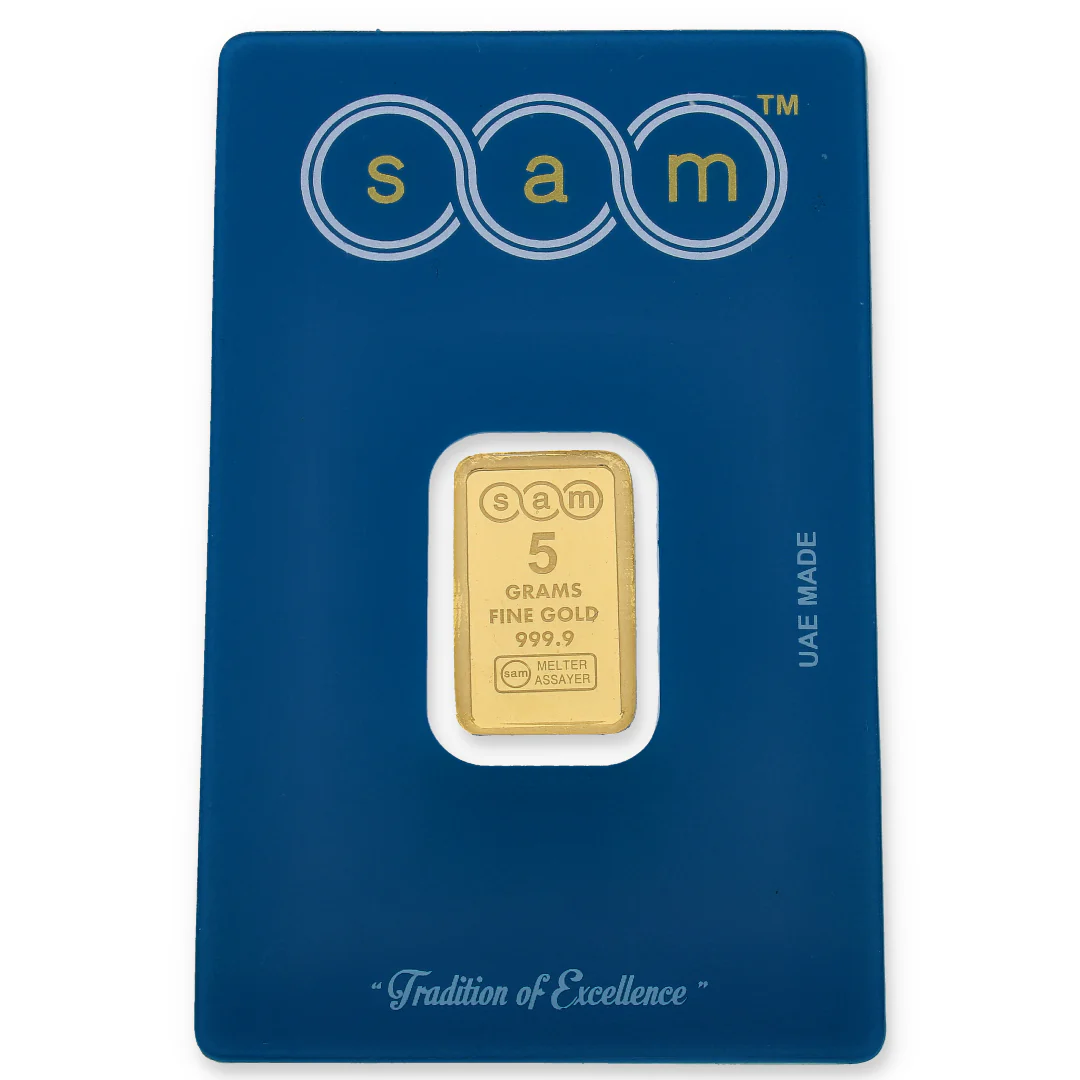 SAM 5 Grams Gold Bar 999.9 Purity - FKJGBR24K2311 - Image 3