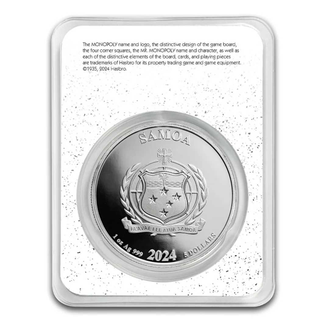 Samoa Mr. Monopoly 1 Ounce Colorized Silver Coin - FKJCONSL6882 - Image 2