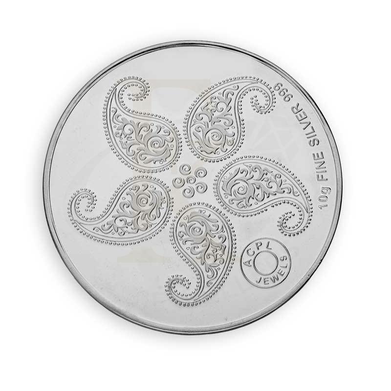 Silver 10 Grams Peacock and Flower Coin in Fine 999 Silver - FKJCONSL3117 - Image 3