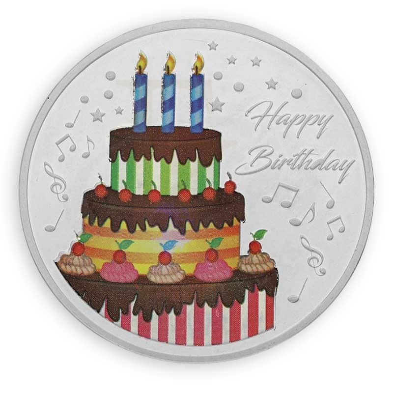 Silver 25 Grams Birthday Cake Coin in Fine 999 Silver - FKJCONSL3119 - Image 2