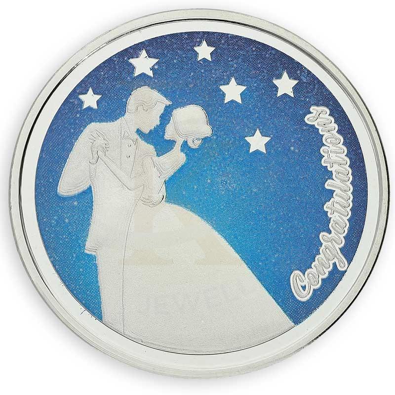 Silver 50 Grams Congratulations Coin for Couple in Fine 999 Silver - FKJCONSL3114 - Image 2