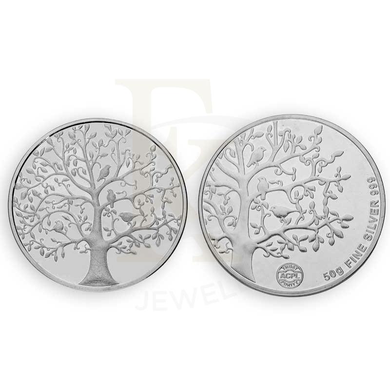 Silver 50 Grams Tree Coin in Fine 999 Silver - FKJCONSL3116