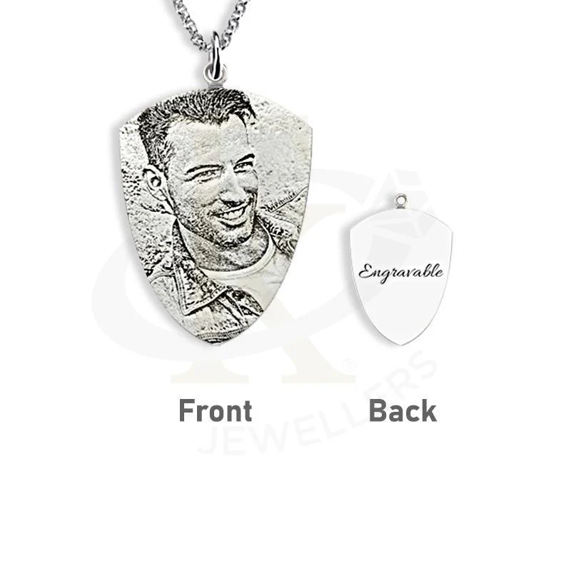 Silver 925 Photo Engraved Necklace - FKJNKLSL2615