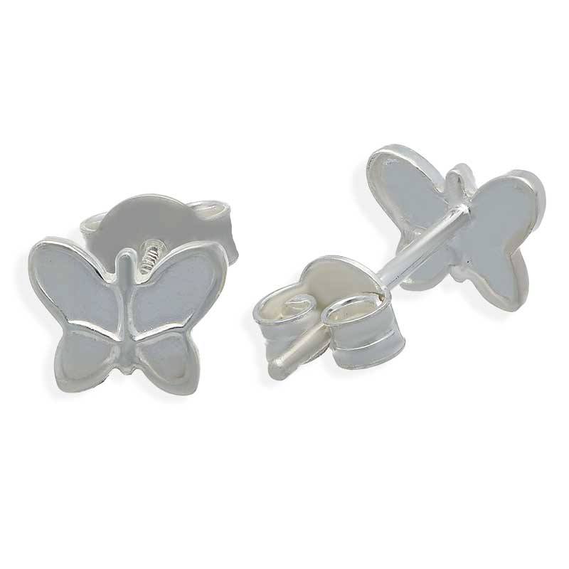 Sterling Silver 925 Butterfly Stud Earrings - FKJERNSLU3109