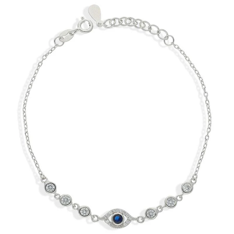 Sterling Silver 925 Evil Eye Bracelet - FKJBRLSL2314