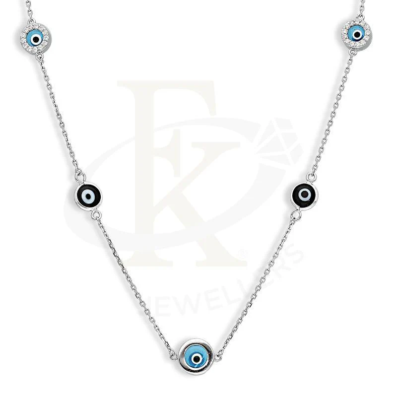Sterling Silver 925 Evil Eye Necklace - FKJNKLSL2642