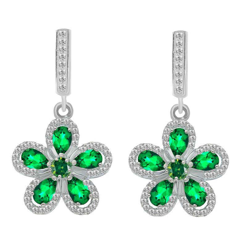 Sterling Silver 925 Flowers Pendant Set (Necklace, Earrings and Ring) - FKJNKLST2074 - Image 3